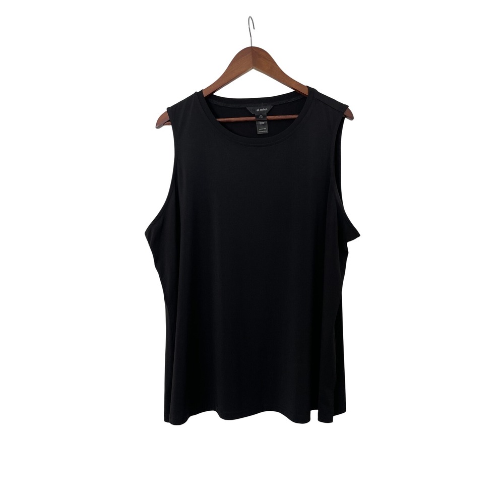 Ali Miles Lux Tank Top 2X Black Sleeveless Stretch Plus Size Office Layering